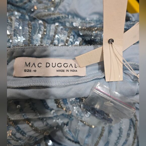 Mac Duggal 5685 Sequined Faux Wrap Sleeveless Gown NWT Size 10 Ice Blue - Picture 6 of 6